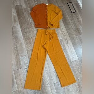 DONNI.  Cardigan and crop pant set. Size small.